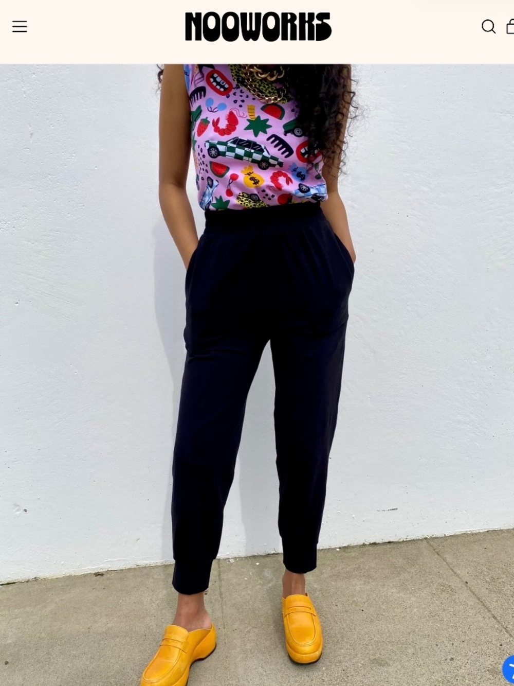 Nooworks xs pebble people joggers colorful pull on pockets casual trendy art
